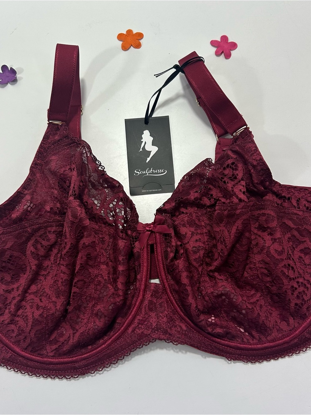 Sculptress By Panache Burgundy Estel Full Cup Underwire Bra 40I NWT